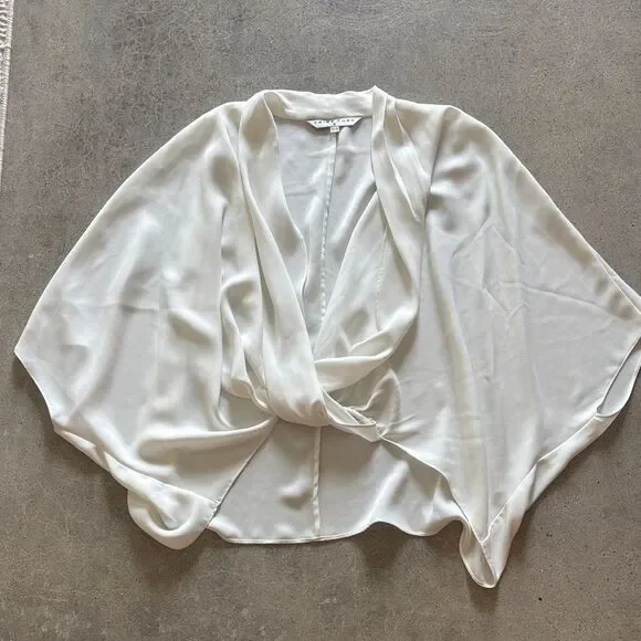 Trina Turk Cream Drape Blouse - Picture 1 of 7